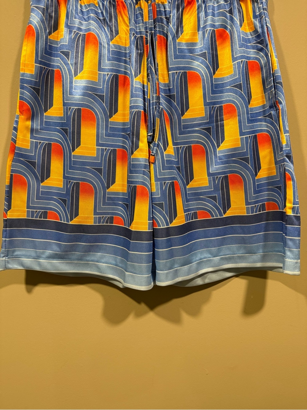 Casablanca Blue Geometric Print silk Short-Sleeve Shirt (Set 1:1 defect) image 9